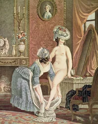 La Toilette, gravure door Louis Marin Bonnet